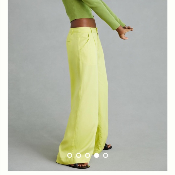 NEW Anthropologie Light Yellow Wide Leg Pants - Picture 3 of 16